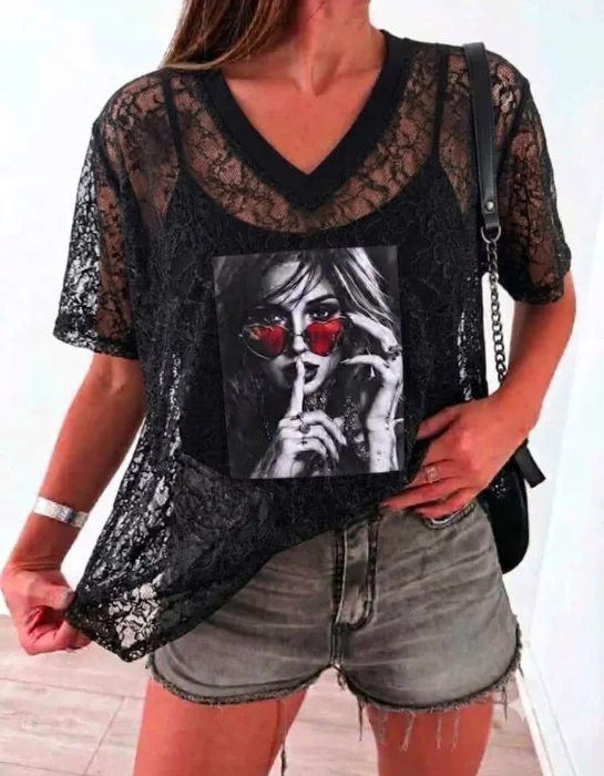 Remera Encaje