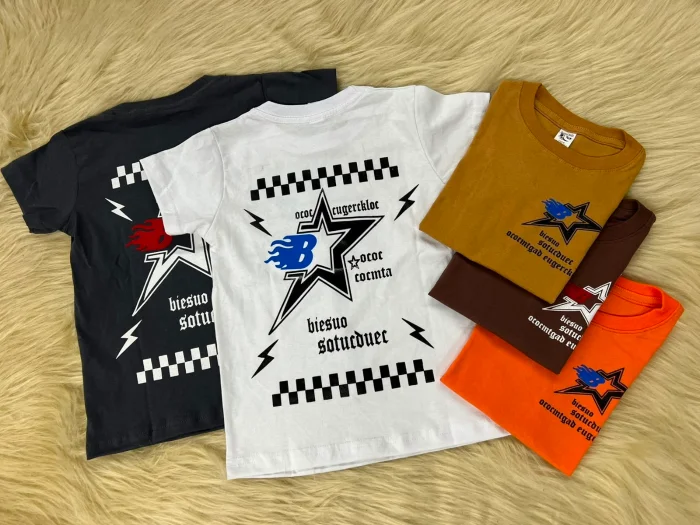 Remeras Niño Doble Estampa
