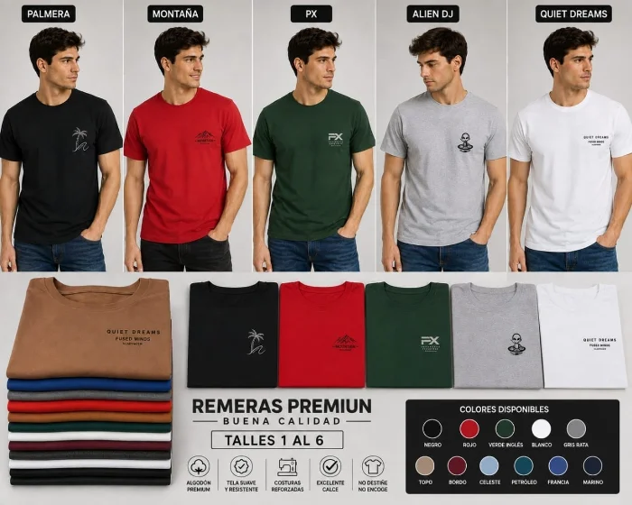 Remera Algodón Peinado Hombre