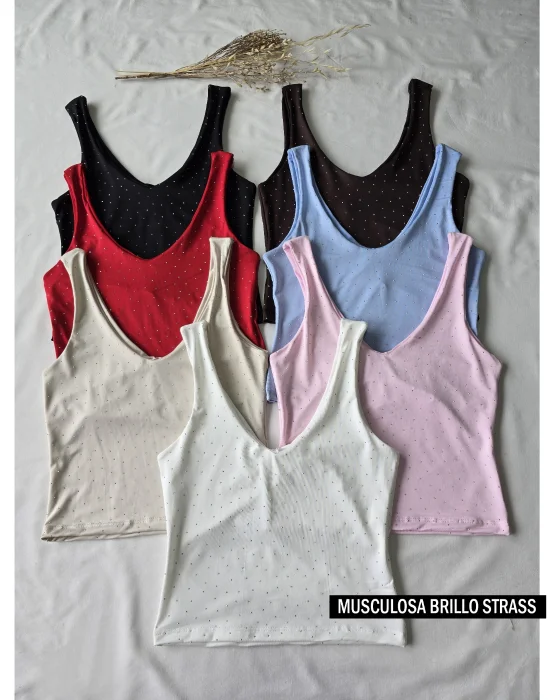 Musculosa Brillo Strass