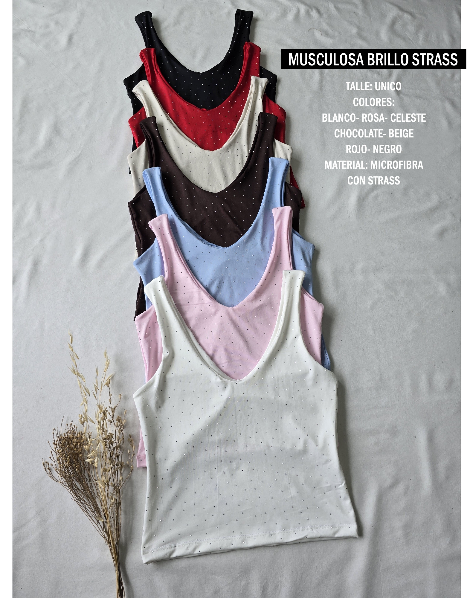 Musculosa Brillo Strass - Imagen 2