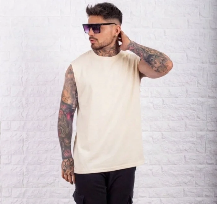 Musculosas Oversize Algodón Peinado