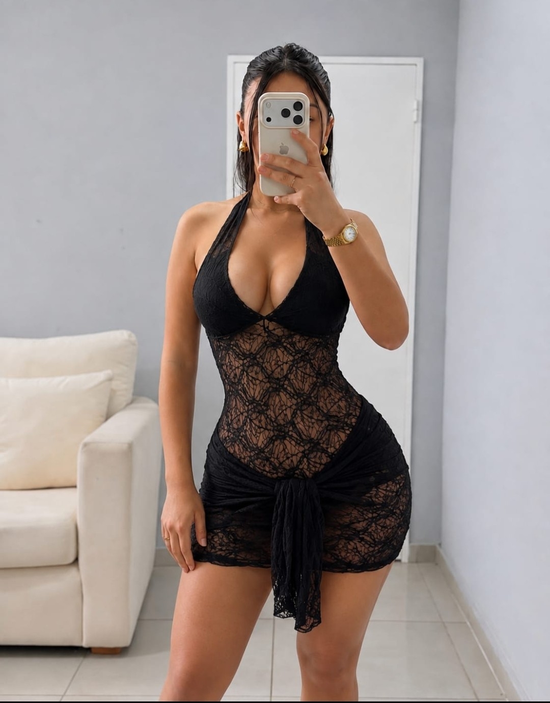 Vestido Encaje Lazo - Imagen 3