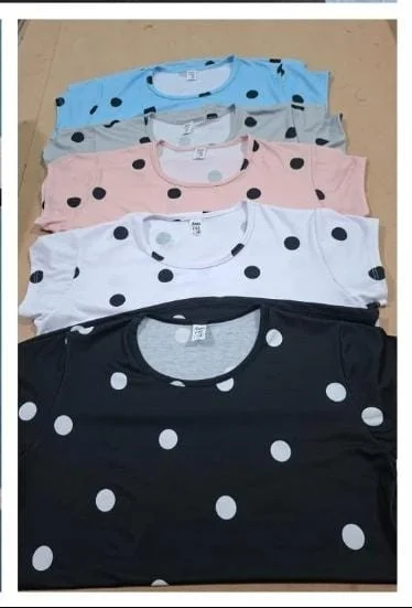 Remera Lunares Modal con Lycra Dama