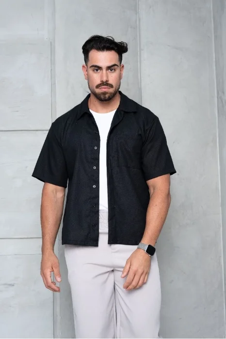 Camisa de Lino Premium con Spandex para Caballeros Talles del 2 al 6
