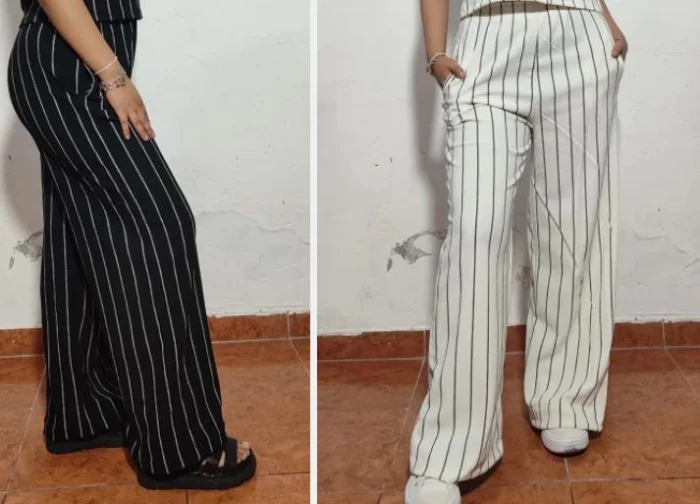 Pantalón Palazo Lino Rayado