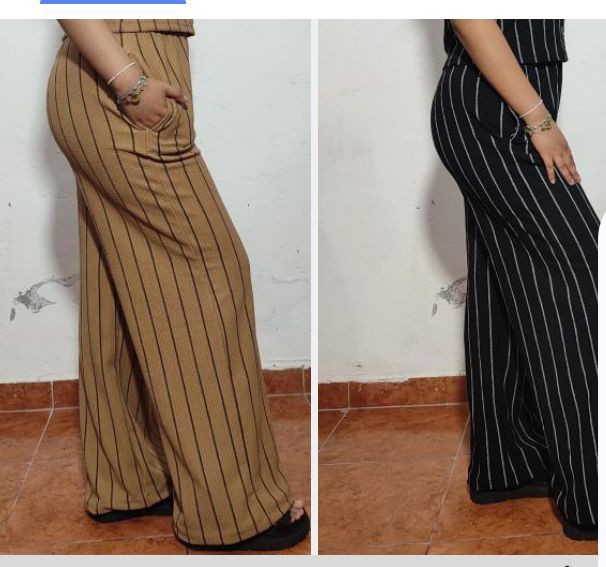Pantalón Palazo Lino Rayado - Imagen 2