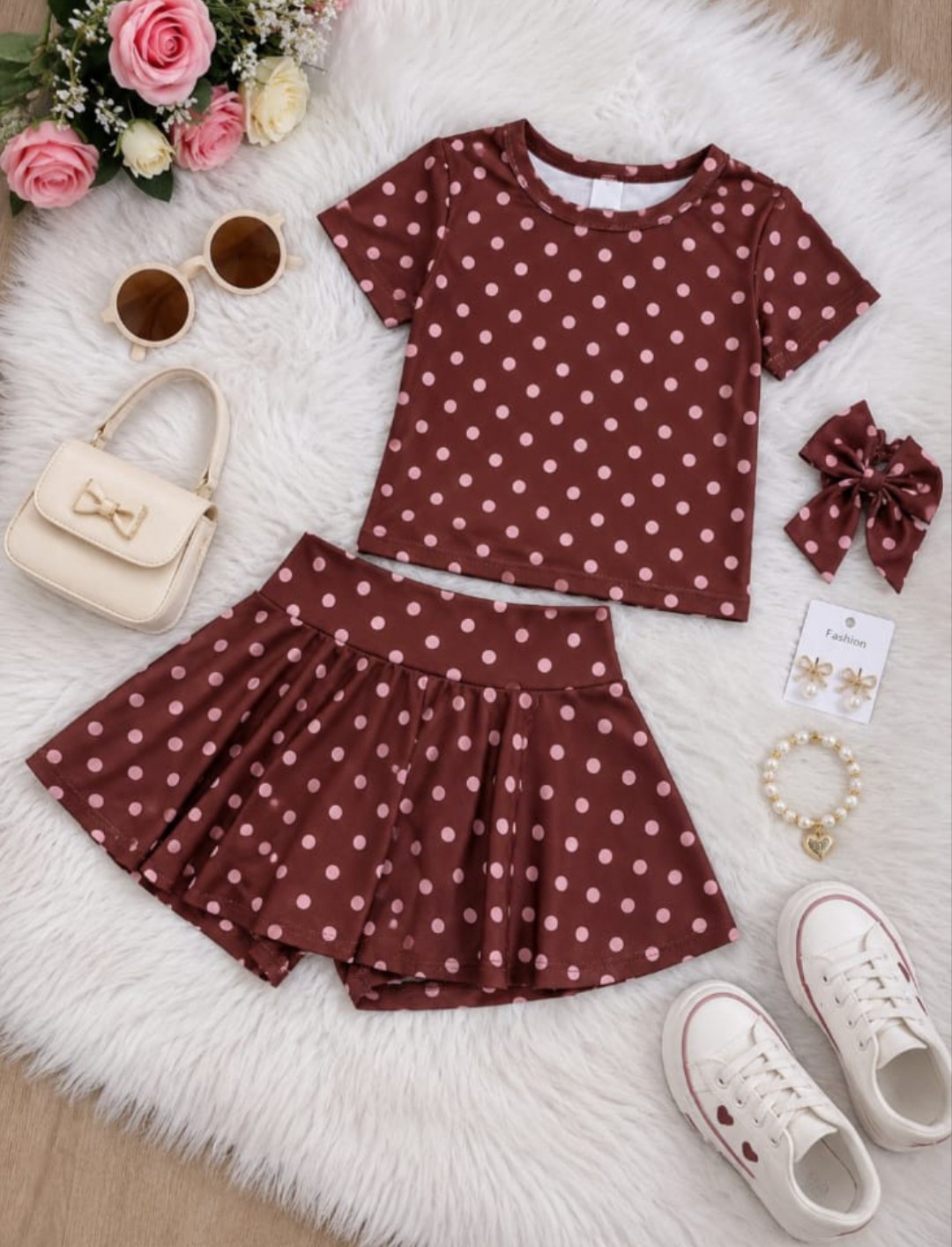 Conjunto Lunares Pupera con Shorts Pollera Lycra Premium - Imagen 4