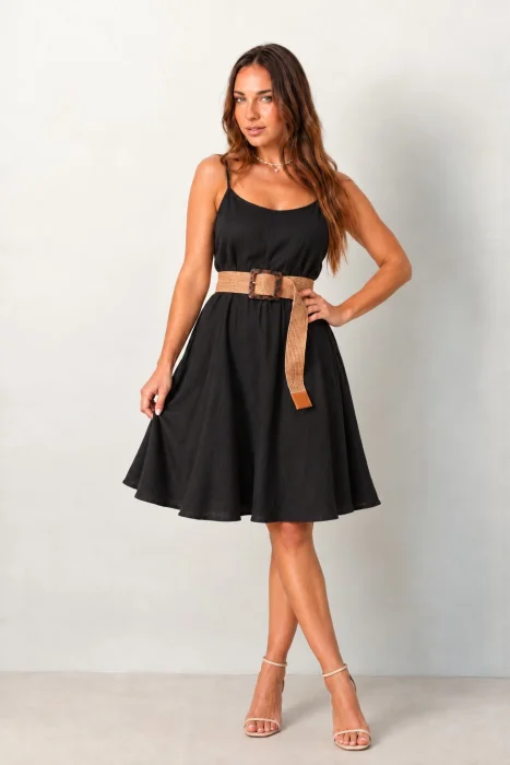 Vestido Corto de Lino