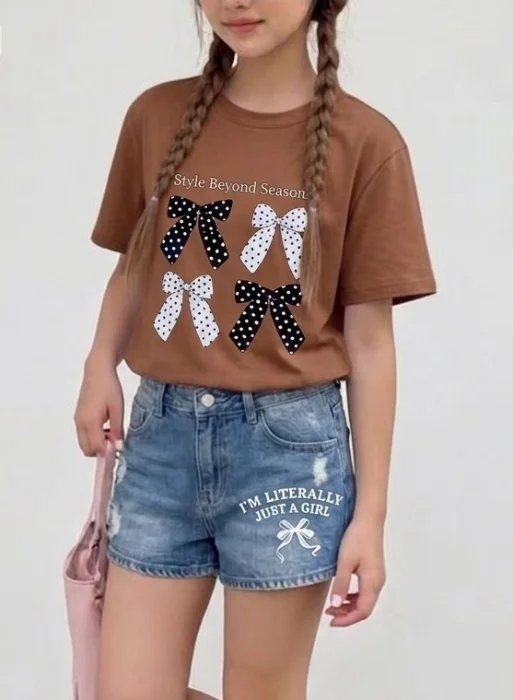 Remera Moño Tela Imp