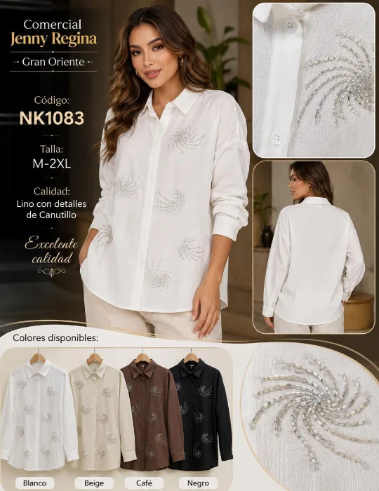 Camisa de Lino con Brillo