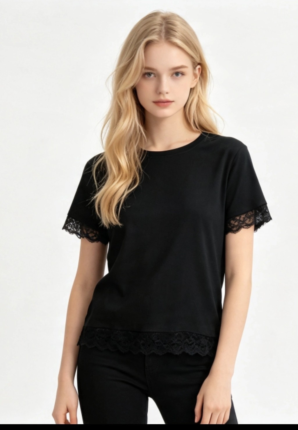 Remera con Puntilla Rayada - Imagen 2