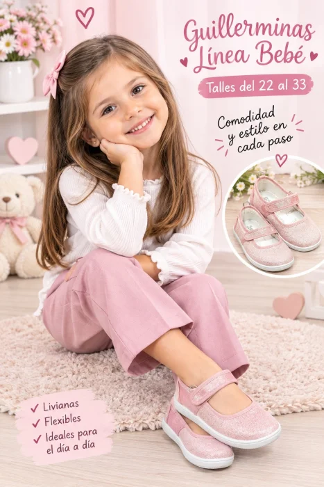 Guillerminas Gliter Rosa Claro