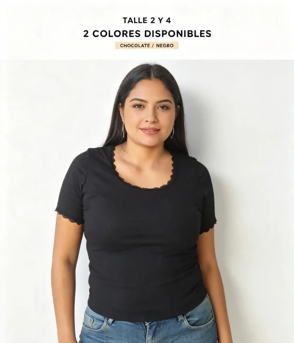 Remeras con Puntilla de 1.5cm