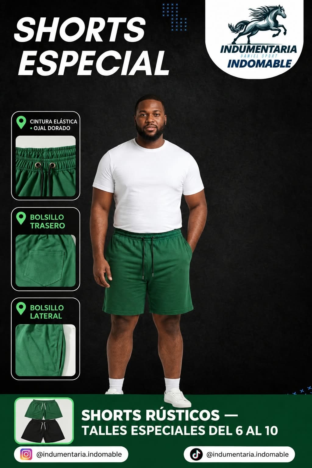 Shorts Rusticos Talles Especiales - Imagen 3