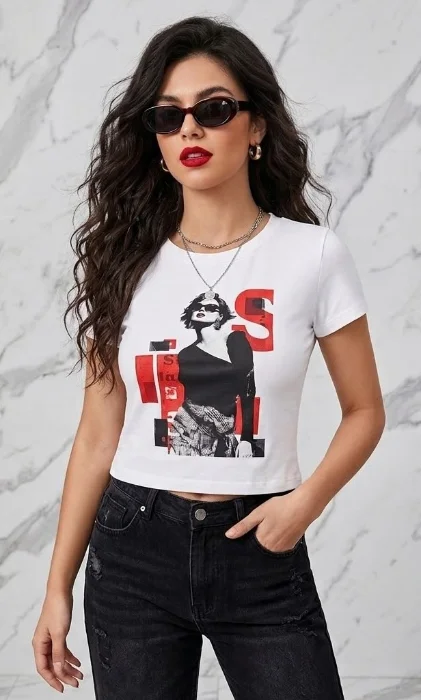 Baby Tee Algodón con Laycra