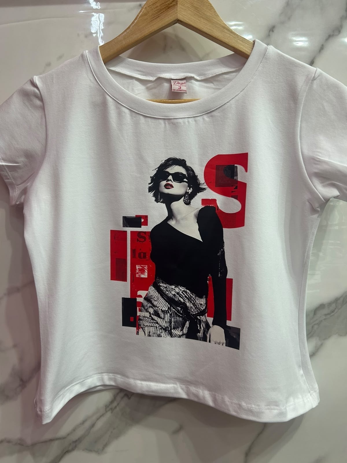 Baby Tee Algodón con Laycra - Imagen 6