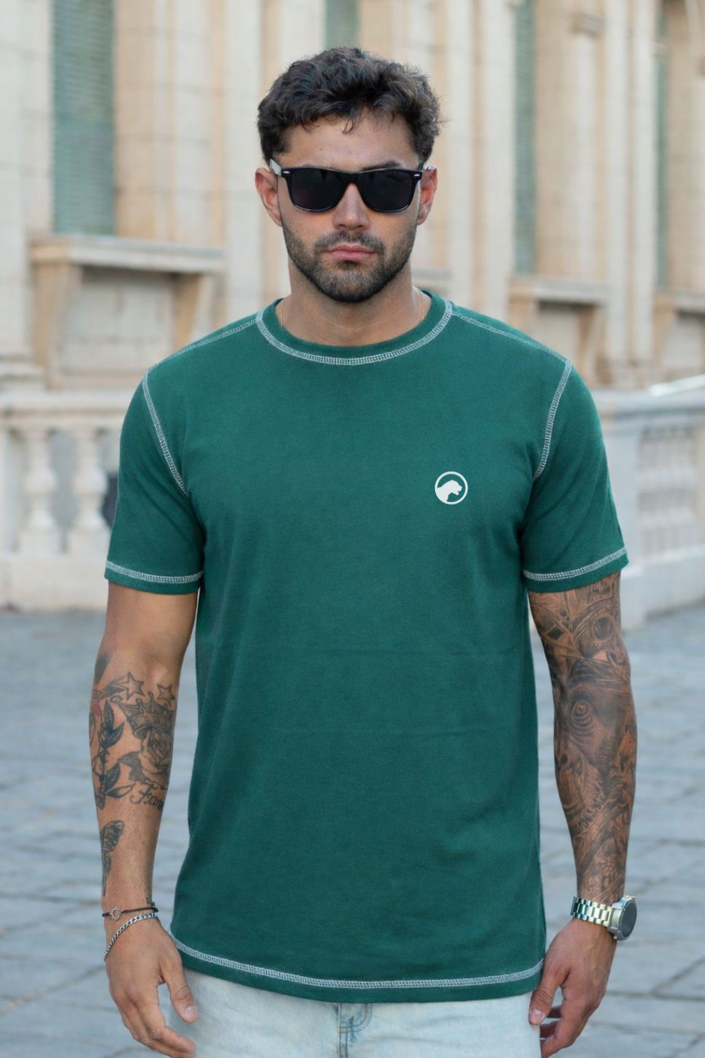Remera de  Algodón Peinado Premium Modelo Borda - VERDE.png