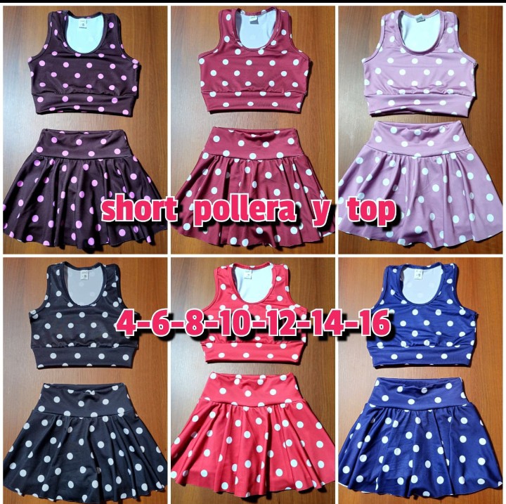 Conjuntos de Shorts Pollera y Top Sublimado - Imagen 2