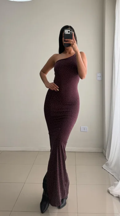 Vestido Asimétrico Brillo