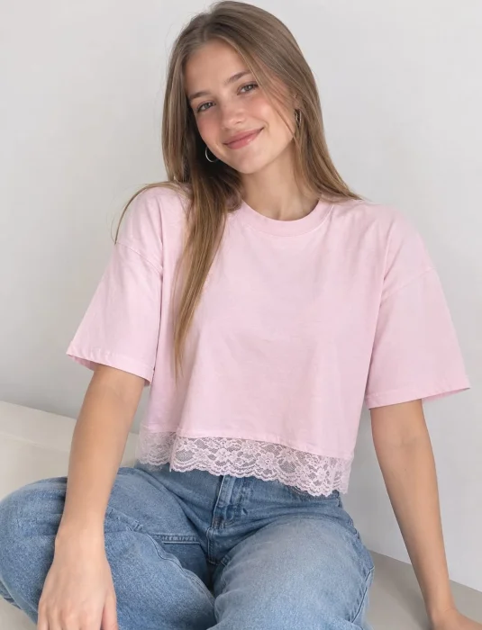 Remera Cotton C/encaje