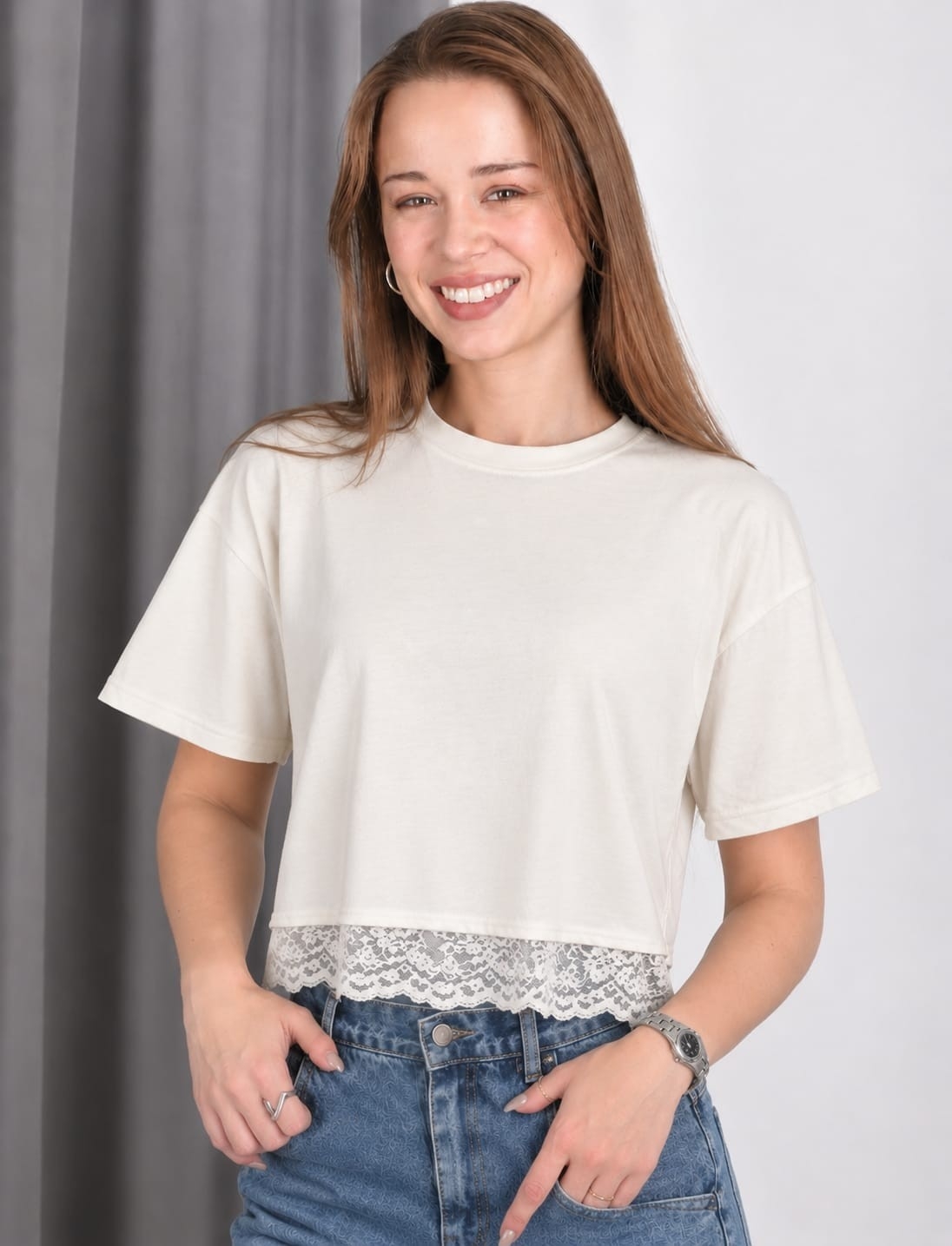 Remera Cotton C/encaje - Imagen 2