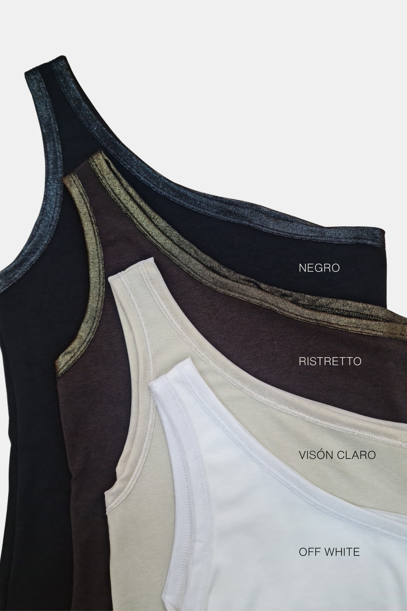 Musculosa de Tejido de Punto de un Hombro con Microtul - Imagen 2