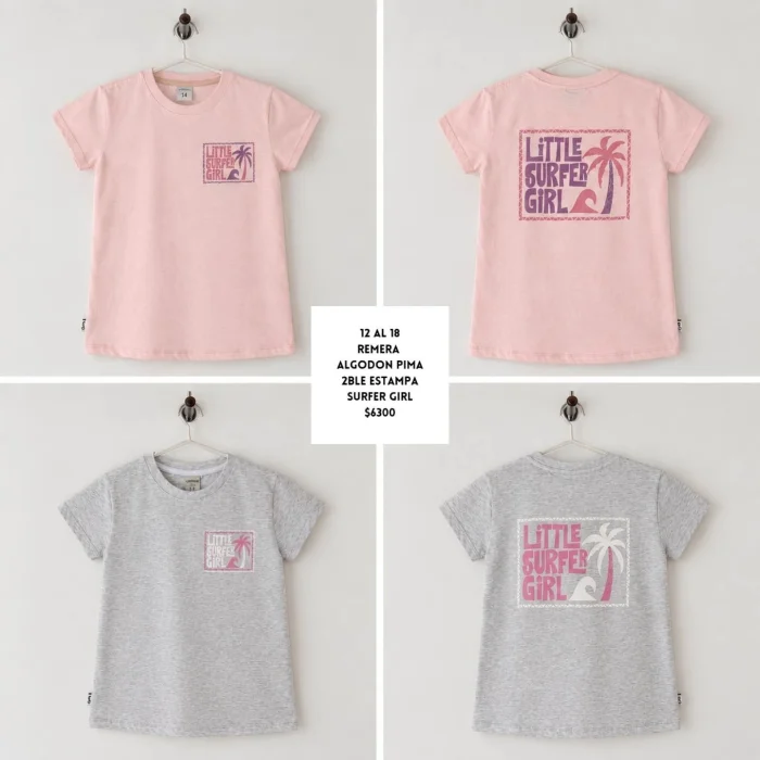 Remera Alg. Pima Peinado Estampa Palmera 12 al 18