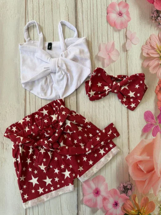 Conjunto de Short + Top+ Bincha de Moño