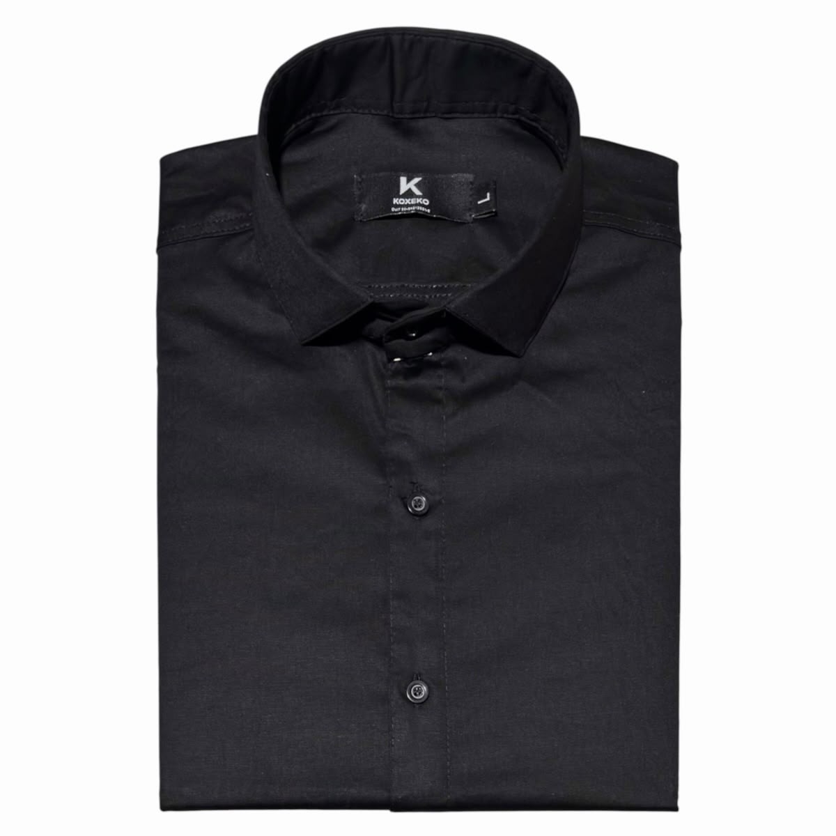 Camisa Liso Elastizado Slim Fit Manga Larga - Imagen 3