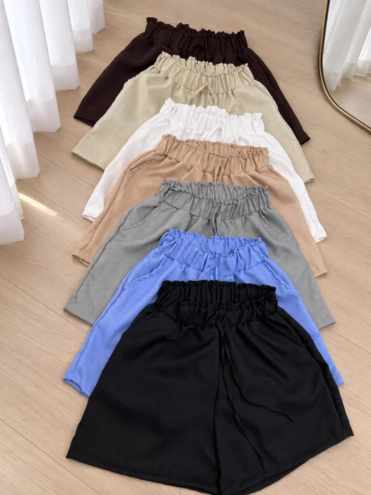 Shorts de Lino Rígido