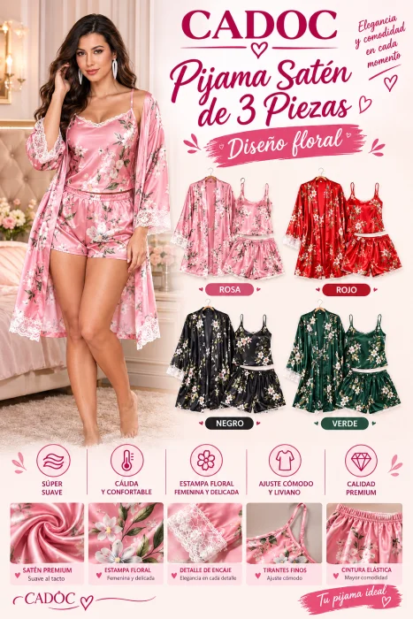 Pijama Satén 3 Piezas