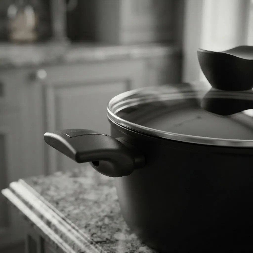 Cacerola Olla Antiadherente Negro con Tapa de Vidrio 2,3l - Imagen 4