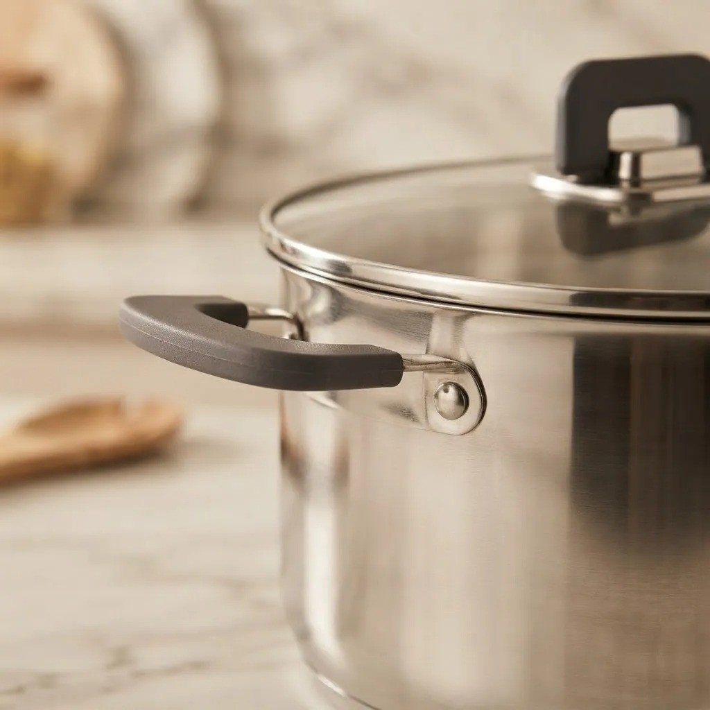 Cacerola Olla con Tapa de Vidrio Acero Inoxidable 4,4l 22cm - Imagen 3