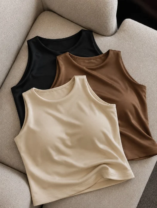 229-musculosa Cuello Redondo C/taza-microfibra