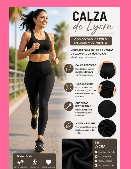 Calzas en Lycra sin Frizza