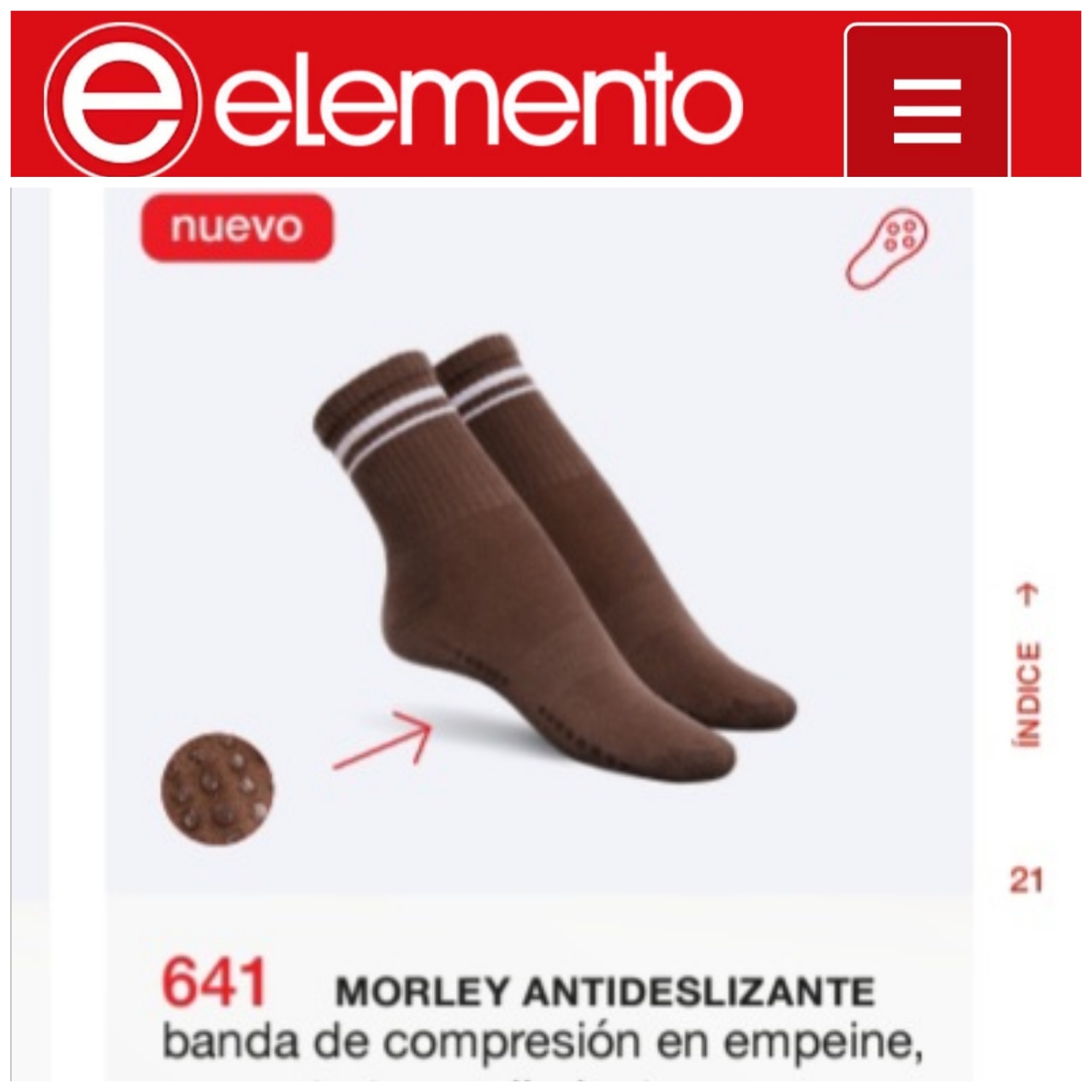 (art:641)elemento 1/3 Caña Medias Antideslizante Lisas C/rayas  Dama - Imagen 4