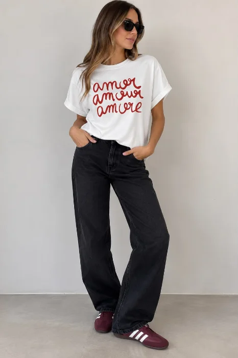 Remera Suelta Algodon Rustico con Viscosa