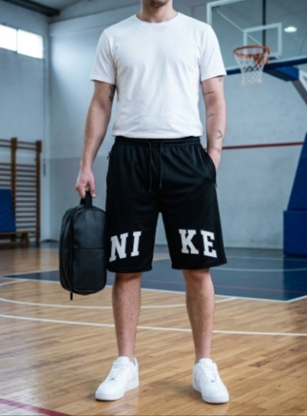 Bermuda Básquet Hombre Lycra con Logo en Ambas Piernas - Imagen 2