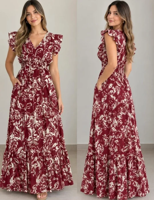 Vestidos Tela Wenoba Liviano y Fresca Bolsillos Laterales
