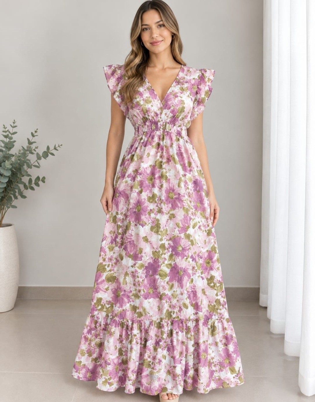 Vestidos Tela Wenoba Liviano y Fresca Bolsillos Laterales - Imagen 2