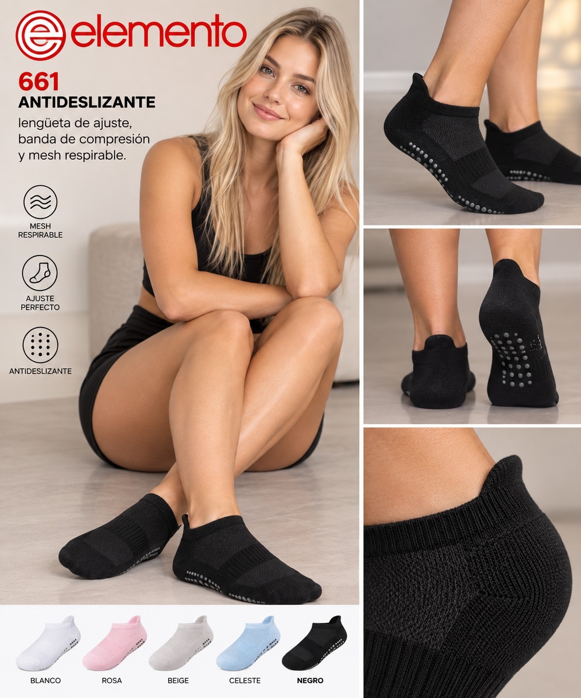 (art:661)elemento Soquete Antideslizante Liso C/lengüeta Dama - Imagen 9