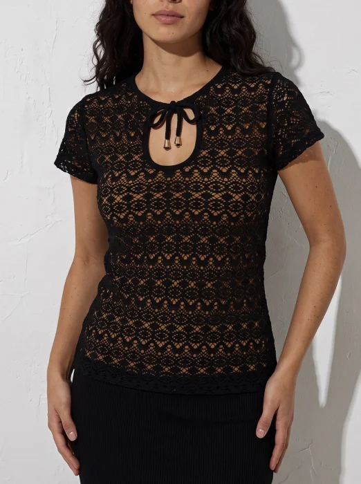 Remera Crochet C/ Atado con Viscosa Frontal