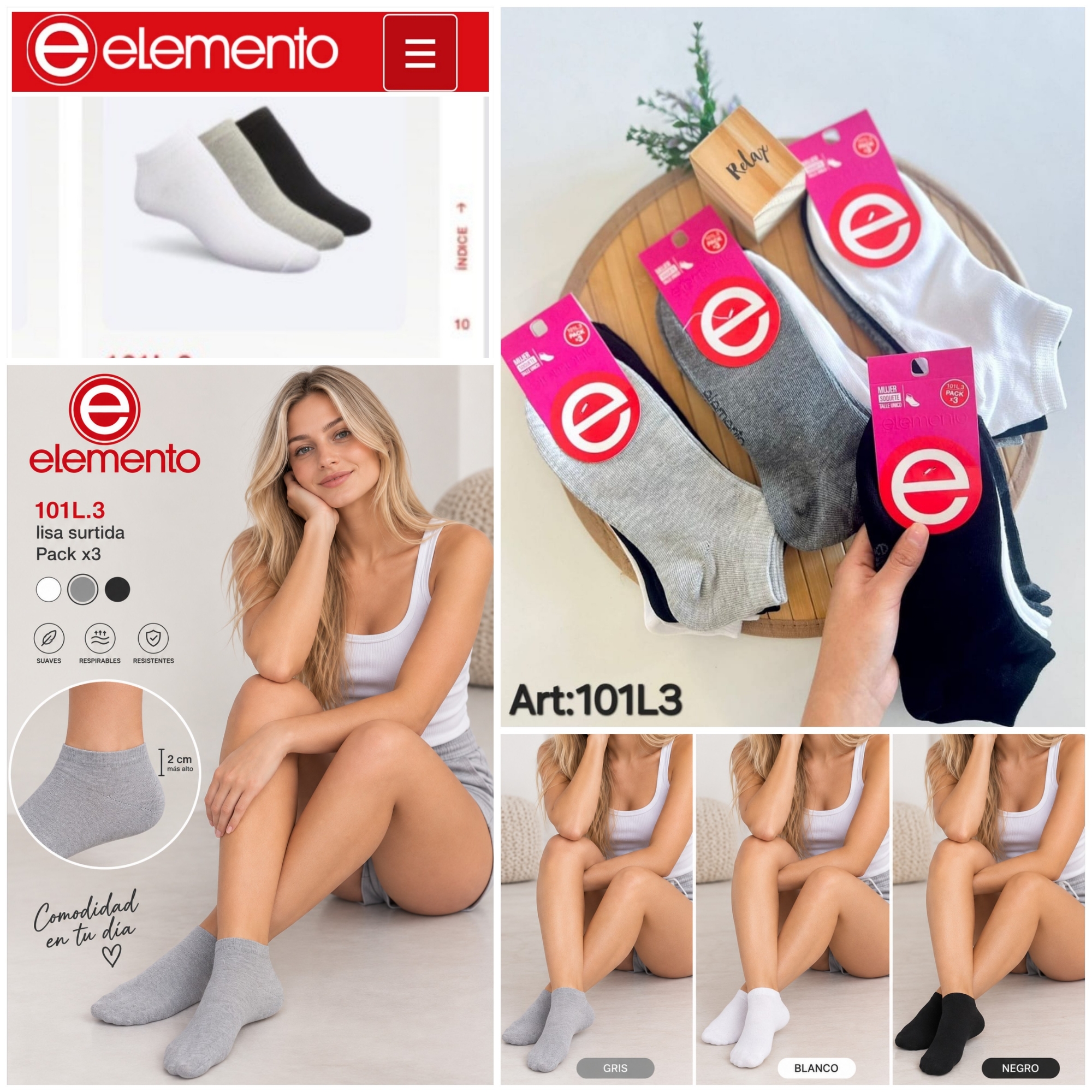 (art:101l.3)elemento Tripack Soquete Dama Liso - Imagen 1