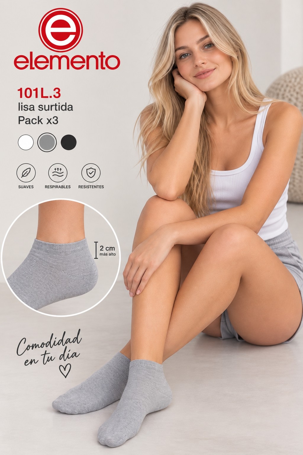 (art:101l.3)elemento Tripack Soquete Dama Liso - Imagen 3