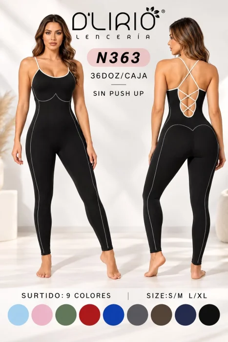 Catsuit sin Frunce Espalda Cruzada