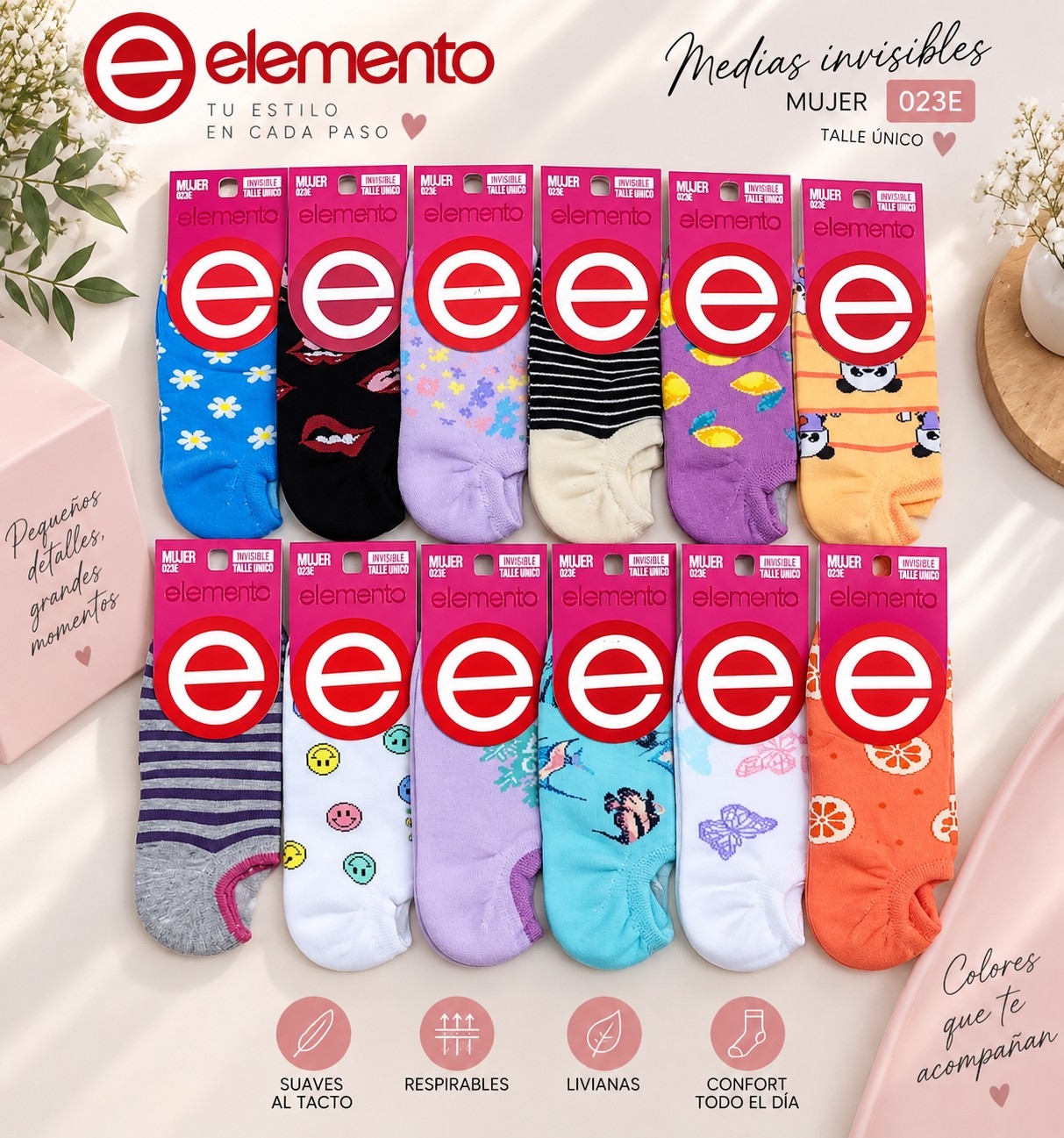 (art: 023e)elemento Invisible Estampada Dama - Imagen 6