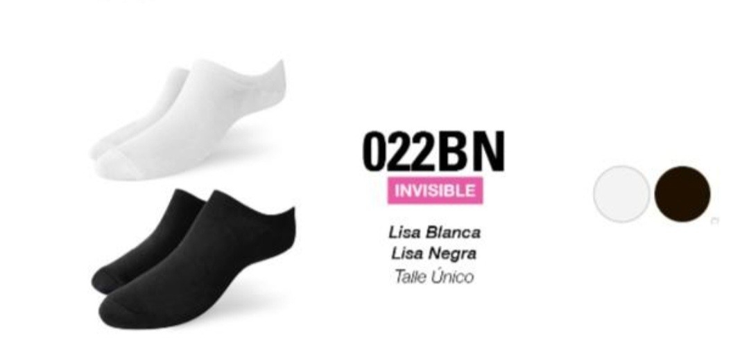 (art:022bn)elemento Medias Invisible Lisa Unisex - Imagen 6
