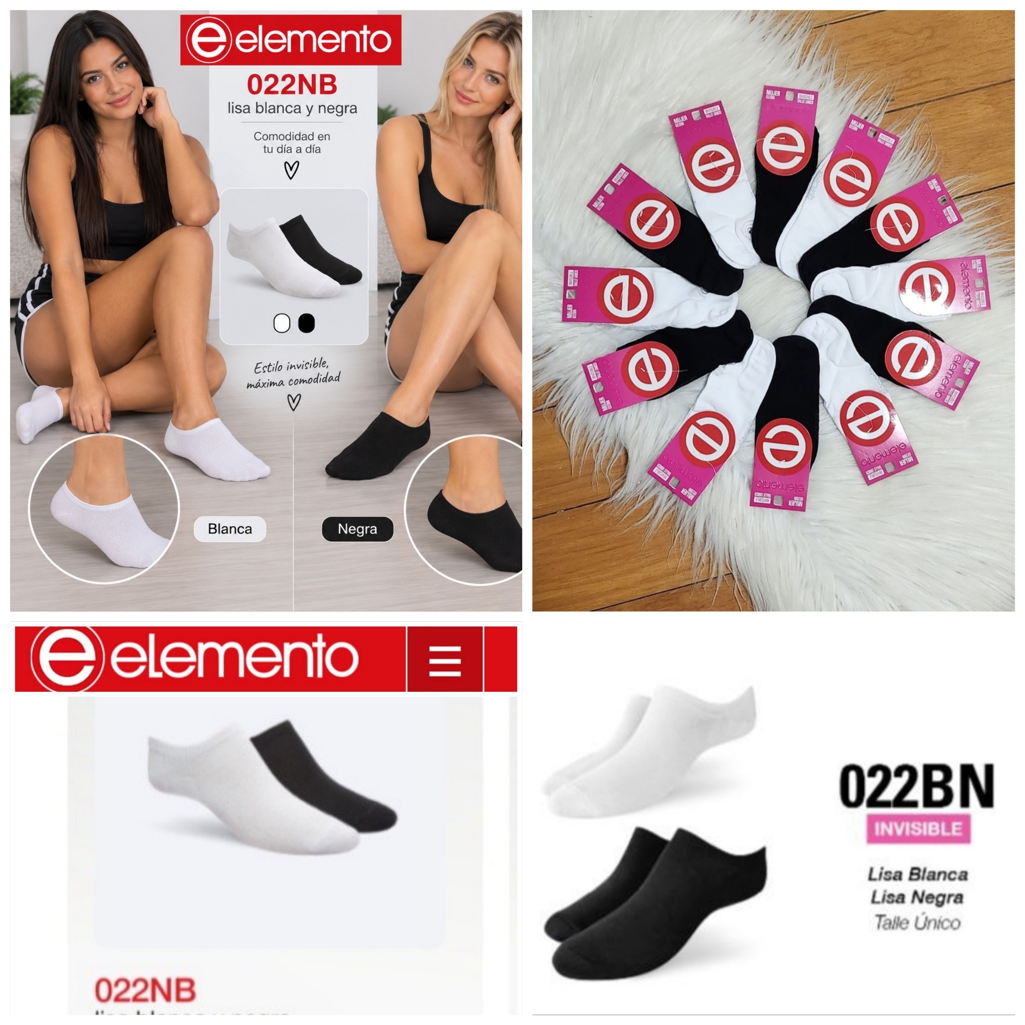 (art:022bn)elemento Medias Invisible Lisa Unisex - Imagen 1