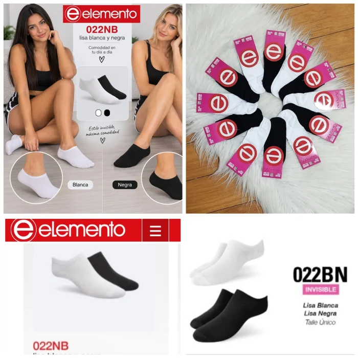 (art:022bn)elemento Medias Invisible Lisa Unisex